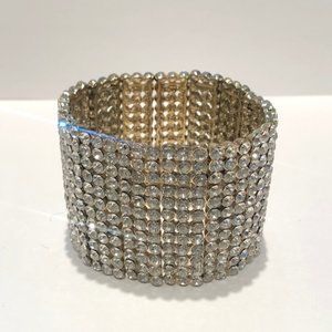 Gold w/ White Crystal Bracelet